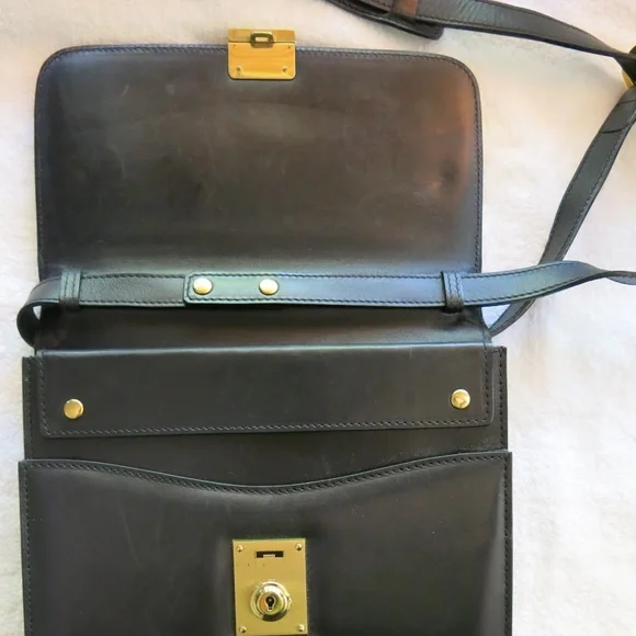Mark Cross Leather Uptown Black Crossbody Shoulder Bag